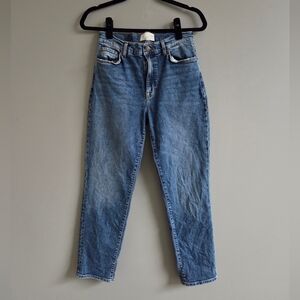 C/E By Current/Elliott High Rise Slim Tapered Jeans Medium Wash In Blue Size 25